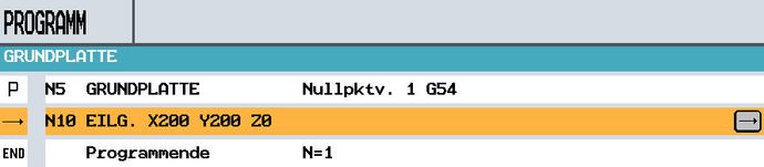 CNC-Programm gerade Strecke