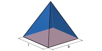 Pyramide: Kanten, Fläche, Volumen einer Pyramide berechnen
